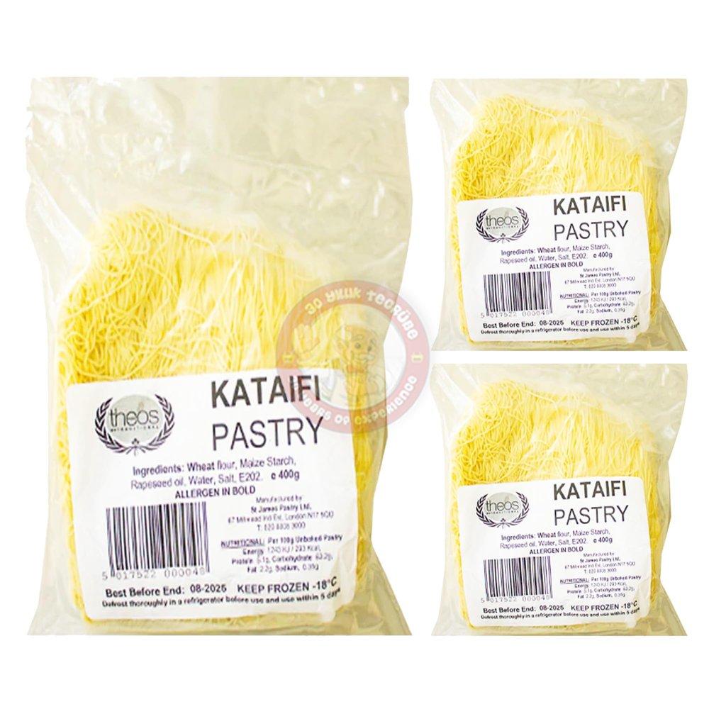 3x Pcs The Best Match with Dubai Chocolate BAKKALIM Kunefe Kataifi Original Pastry Threads Kunefe Kadayif Dubai Chocolate Pastry Fresh Taze Kadayif 400 Gr by BAKKALIM UK