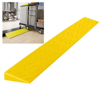 0.4 to 4" Rise Transition Wheelchair Ramp, 660 LBS Capacity Threshold Ramps, Portable Lightweight Plastic Handicap Ramp, for Wheelchair, Stroller, Cuttable(Yellow,99*10*4cm/39*3*1.6in)