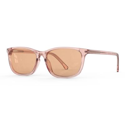 Bloomoak Rose Tinted Migraine Glasses, FL- Flex Light Sensitivity Relief Glasses for Fluorescent LED Glare, Photophobia, Eye Strain (Cinnamon Rose - 70% - Transparent Petal Pink(For Outdoor))