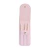 3 Pieces/Set Grooming Tweezer Eyelashes Eyebrow Stainless Steel Tweezers Set with Storage Bag Makeup Tools, Pink view 1