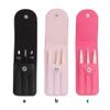 3 Pieces/Set Grooming Tweezer Eyelashes Eyebrow Stainless Steel Tweezers Set with Storage Bag Makeup Tools, Pink view 4