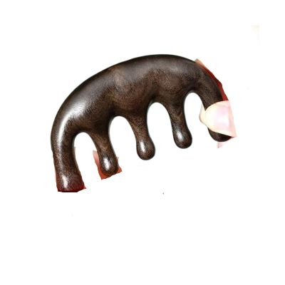 1Pc Sandalwood Eye Nose Meridian Massager Body Massage Comb Wooden Handle Sandalwood Acupuncture Point Massager(Type w)