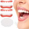 Wttfc Instant Veneers Dentures False Teeth, 2 Pairs Clip in Veneers Teeth Top and Bottom, Temporary Adjustable Snap on Dentures, Snap on Veneers Fake Teeth Veneers for Cover Imperfect Teeth view 1
