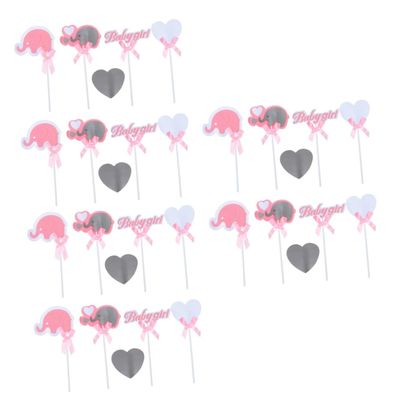Amosfun 3sets Party Cake Decorations Kids Cake Toppers Edible Decor Jungle Decor Insert for Birthday 24pcs*3