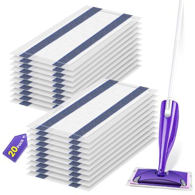 Sdivner 20 Pack Mop Refill Pad for Flash Powermop, Microfiber Mop for All floors Cleaning, Disposable Mops Efficiently Absorb Water and Powerful Stain Removal