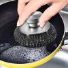 Stainless Steel Scourers Sponges Long Handled Metal Scrubber Pot Scrubbers view 3