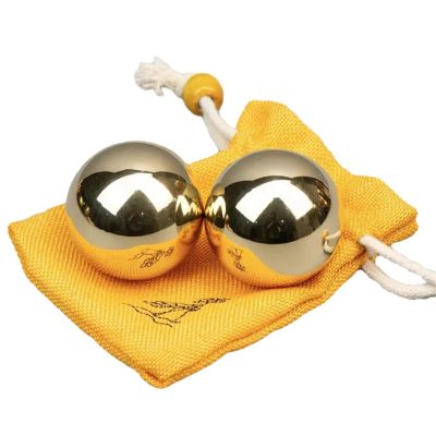 Brass Hand Exercise Balls, 1.5 Inch Copper Spheres, Smooth Portable Grip & Finger Strength Tools For Fitness & Stress Relief