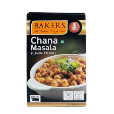 Bakers Chana Masala, Rich and Flavorful Spice Blend for Perfect Chana Curry - 100gms (Pack of 1)