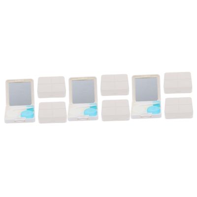 Beavorty 9sets Portable Contacts Lens Case Travel Contacts Lens Case Box Mirror Small Holder Box for Storage for Halloween Daily Use