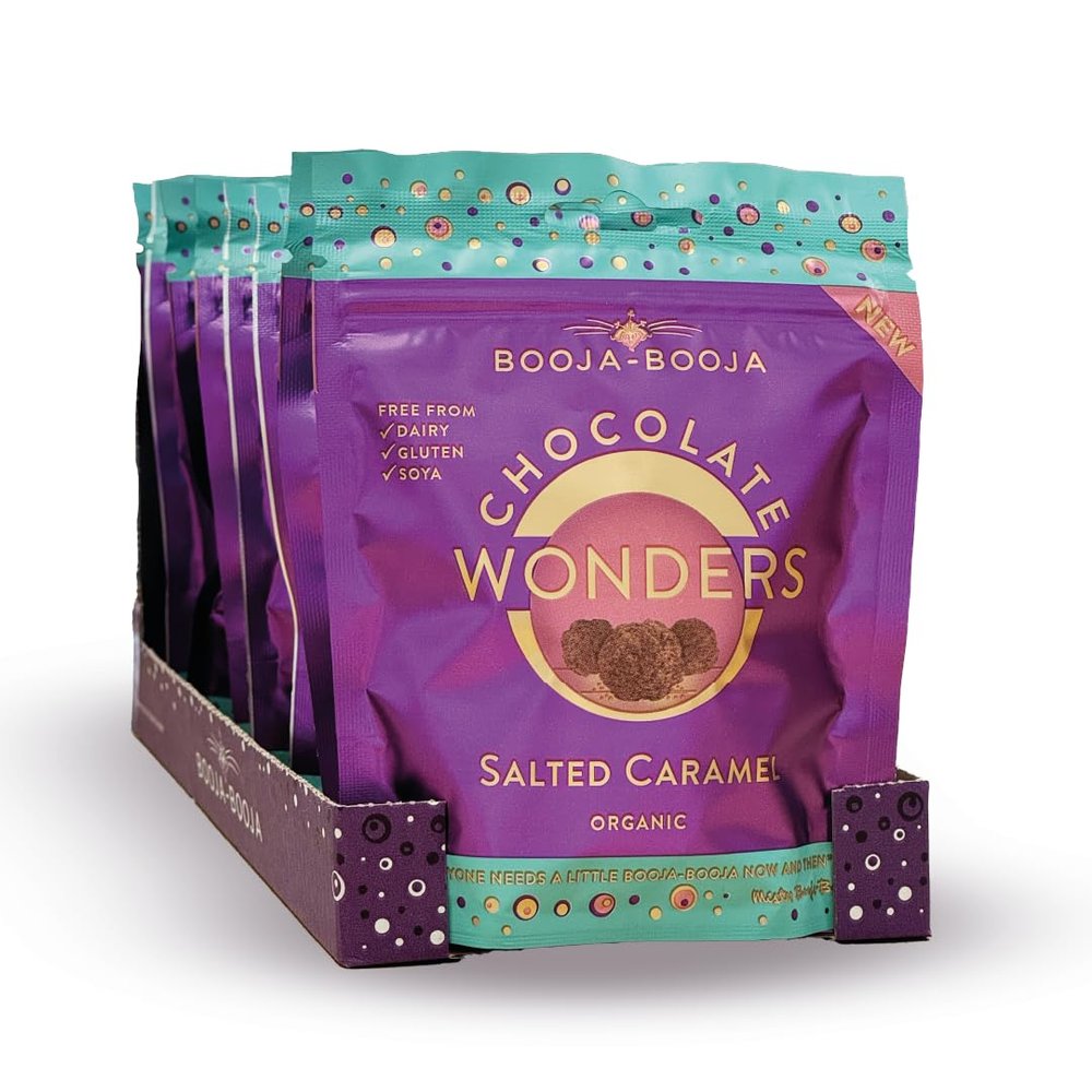 Booja - Booja, Salted Caramel Vegan Chocolate Wonders | Bite-sized Bubbles of Chocolate Bliss, 8 x 65g