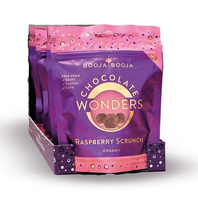 Booja - Booja, Raspberry Scrunch Vegan Chocolate Wonders | Bite-sized Bubbles of Chocolate Bliss, 8 x 65g