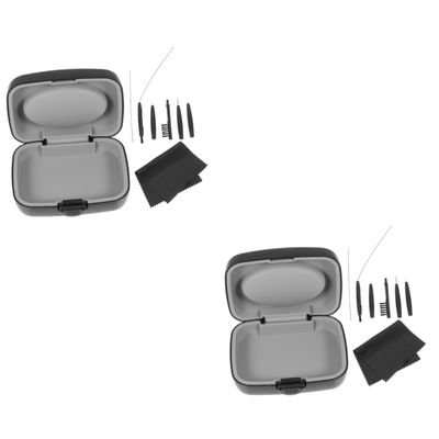 Beaupretty 2 Sets Hearing Aid Cleaning Kit Compact Reusable Cleaning Brush for Hearing Aid Supplies Portable Cleaner Magnet Daily Use