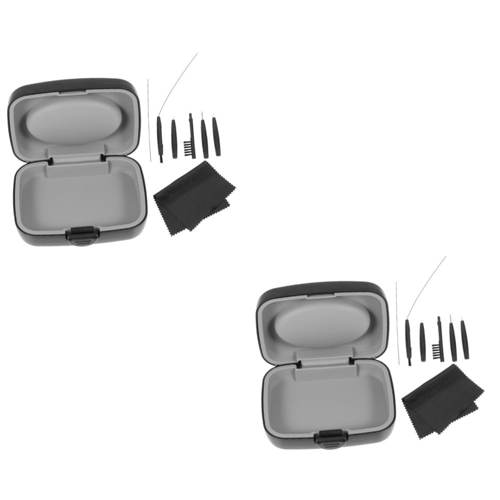 Beaupretty 2 Sets Hearing Aid Cleaning Kit Compact Reusable Cleaning Brush for Hearing Aid Supplies Portable Cleaner Magnet Daily Use