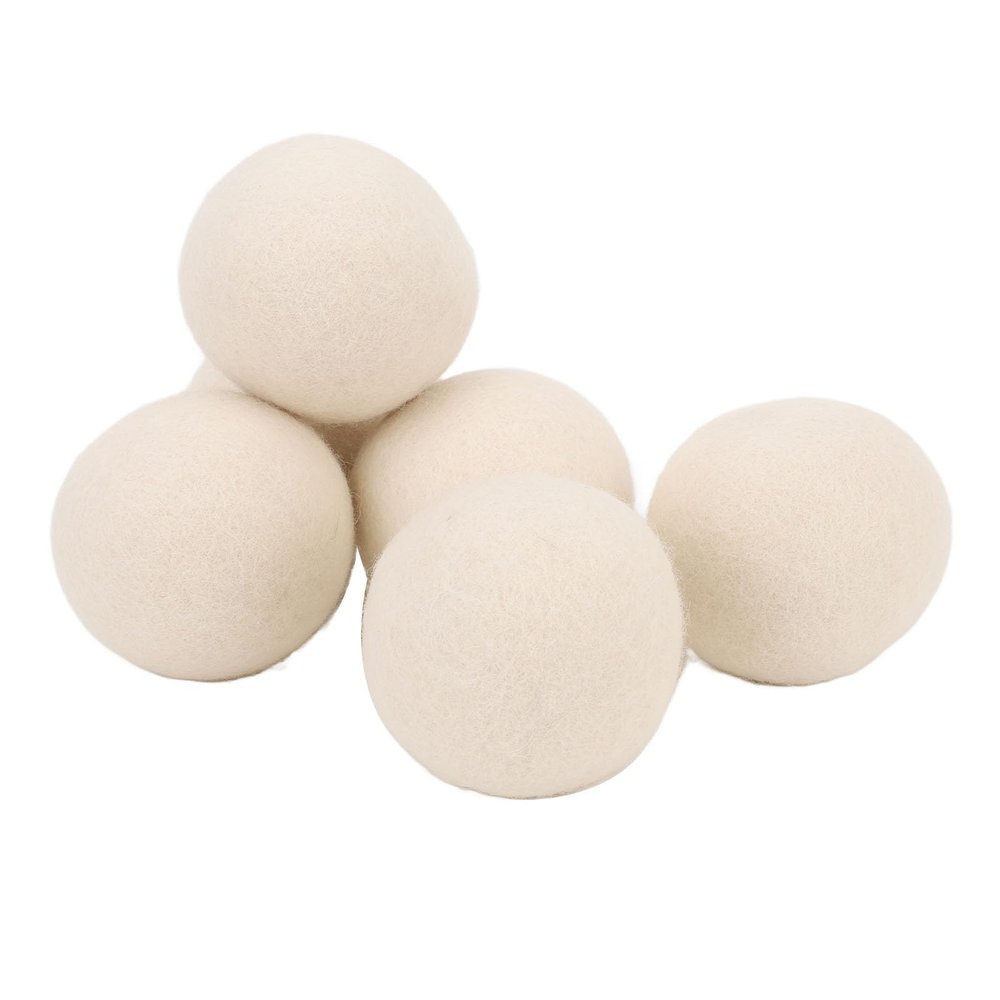 6Pcs Wool Dryer Balls, Reusable Wool Felt Fabric Softener Drying Balls, Reduces Clothing Wrinkles and Saves Drying Time, Accelerated Drying Eliminates Static Electricity (7.5cm)