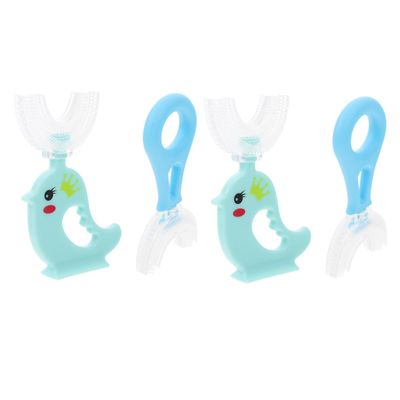 Beavorty 4pcs Silicone Boys and Girls Toothbrush U-Shaped Manual Toothbrush Soft Bristles Tooth Cleaner Portable for Boy Girl