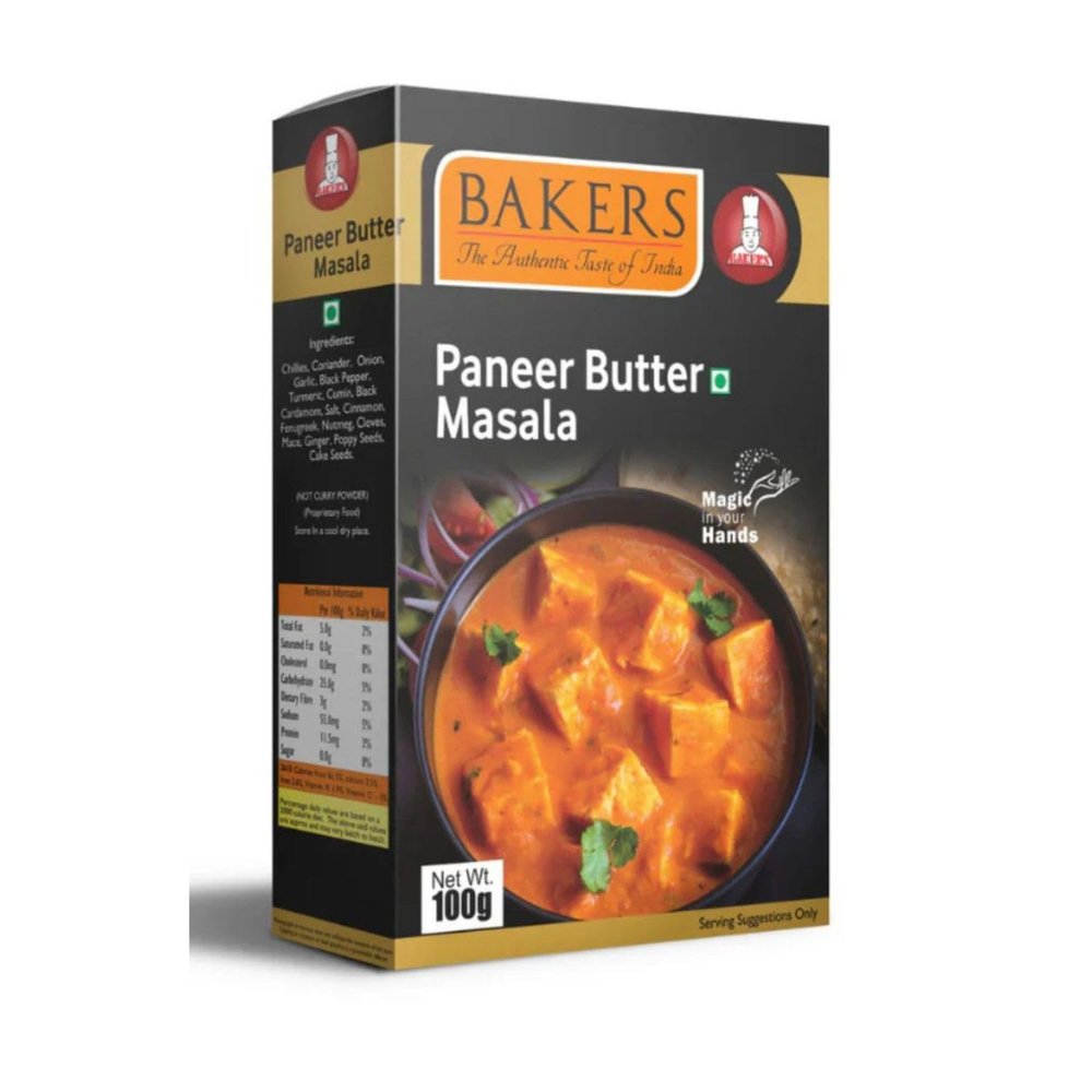 Bakers Paneer Butter Masala, Rich and Creamy Spice Blend for Flavorful Paneer Butter Masala - 100gms (Pack of 3)