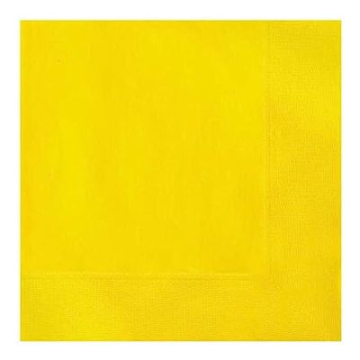 Venuscello 300 x Sunny Yellow Swantex Paper Napkins Parties Napkins 33cm 2-Ply Disposable Ideal for Birthday, Wedding Catering & Dinner