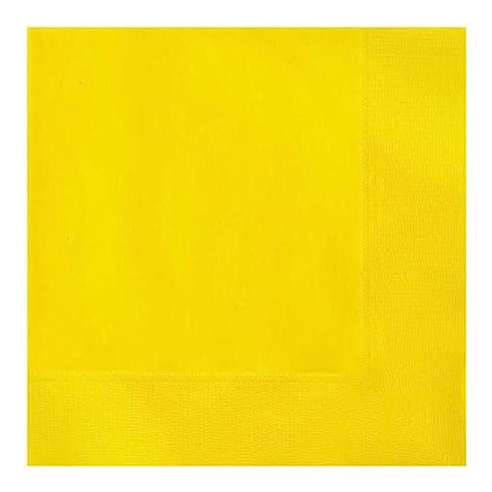 Venuscello 300 x Sunny Yellow Swantex Paper Napkins Parties Napkins 33cm 2-Ply Disposable Ideal for Birthday, Wedding Catering & Dinner
