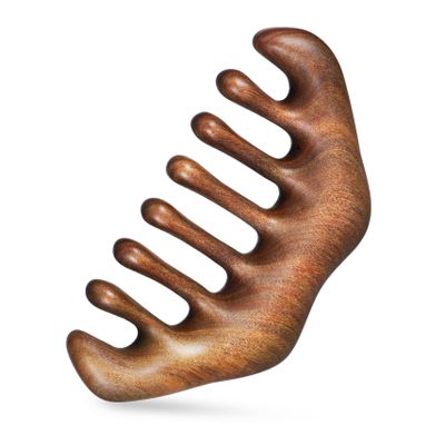 Healvian Wooden Comb Massage Comb for Hair Women Handheld Scalp Massage Tool Wide Tooth Design Solid Wood as Body Acupoint Massager