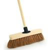 11.5" Coco Broom Head with Bracket and 48" Wooden Handle - Natural Bristle Sweeping Broom for Indoor and Outdoor Cleaning view 1