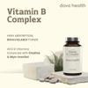 Dova Health Vitamin B Complex High Strength | All 8 B Vitamins + Myo - Inositol & Choline | B1-B2-B3-B5-B6-B9-B12-B7 (Biotin), Folate | Clean, No Additives or Fillers | Made in UK view 3