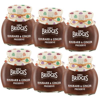 Mrs Bridges - Rhubarb & Ginger Preserve - 340g - Pack of 6