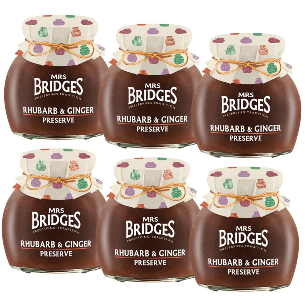 Mrs Bridges - Rhubarb & Ginger Preserve - 340g - Pack of 6