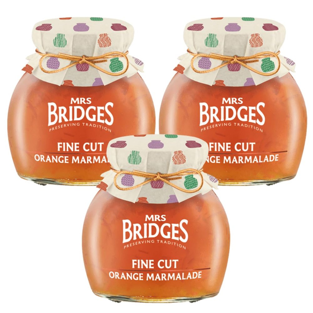 Mrs Bridges - Fine Cut Orange Marmalade - 340g - Pack of 3