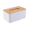 DFHS46JK Tissue Box Cover Plastic Tissue Box Wooden Lid Square Napkin Holder Container Wet Tissue Paper Dispenser Case Modern Home Car Organizer In Living Room view 1