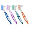 Healvian 4pcs Double-Sided Hard Toothbrush for Dentures and Teeth Cleaning, Dual-Head Denture Tool Brush Set in Blue Green Orange Purple for Daily Oral Care and False Teeth Maintenance view 1