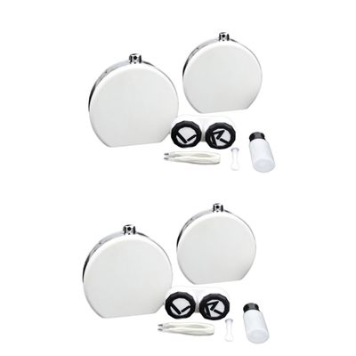 FRCOLOR 2pcs Lens Case Travel Portable Lens Lenses Holder Box Mirror Tweezers Applicator and Bottle for Travel and Storage