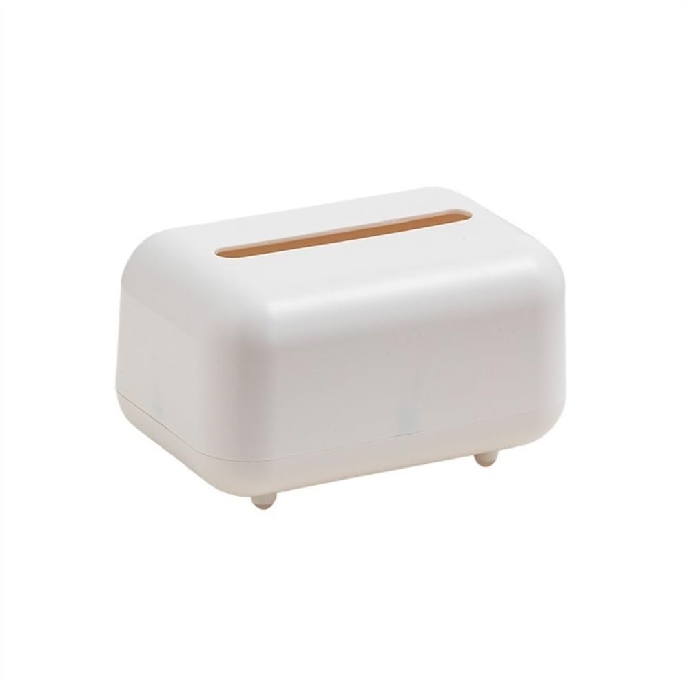 DFHS46JK Tissue Box Cover Tissue Box Holders Napkin Holder Tissue Dispenser Facial Tissue Box Living Room Coffee Table Desktop Simple Tissue Storage Box In Living Room(White)