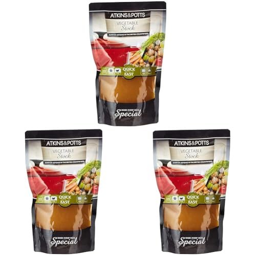 Atkins & Potts Vegetable Stock, 350 g (Pack of 3)