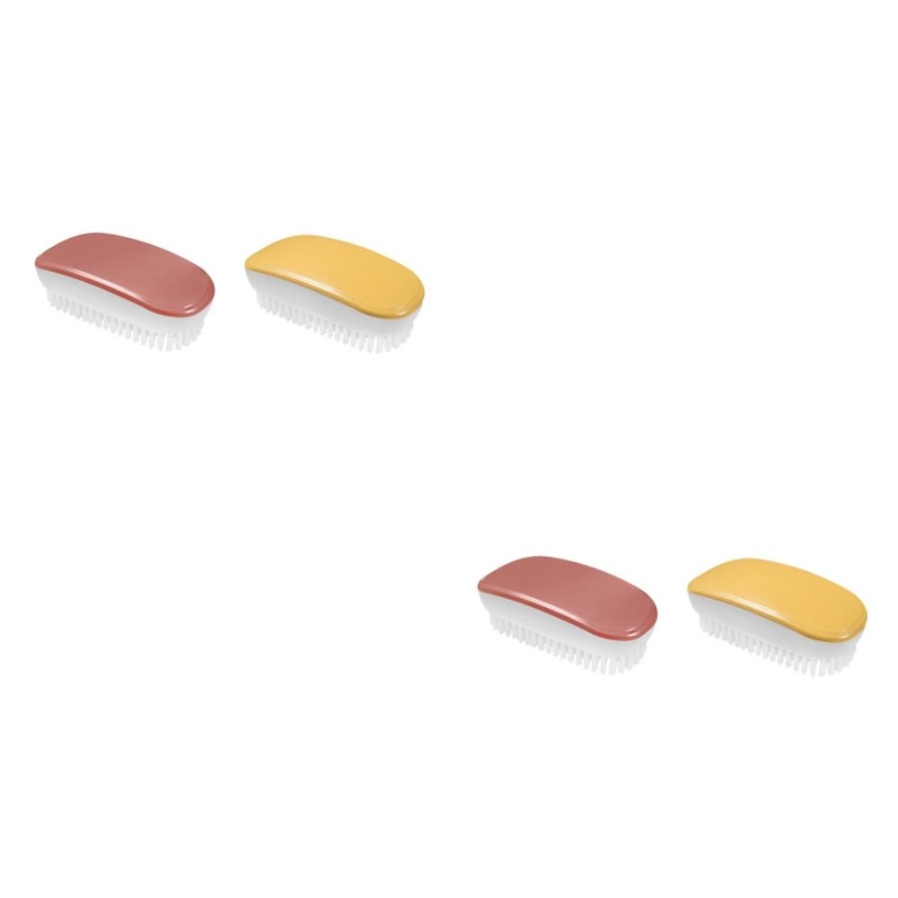 Beavorty 4pcs Scrubbing Brush for Clothes and Shoes Multi-function Cleaning Brush Soft and Hard Bristles for Laundry and Shoe Cleaning Random Color