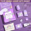 Get Well Gifts for Women, Thinking of You Gift Basket, Unique Self Care Package Relaxing Spa Gift Set, Birthday Gifts Box for Woman, Stocking Stuffers Christmas Gifts for Women Teens Adults, Purple view 2