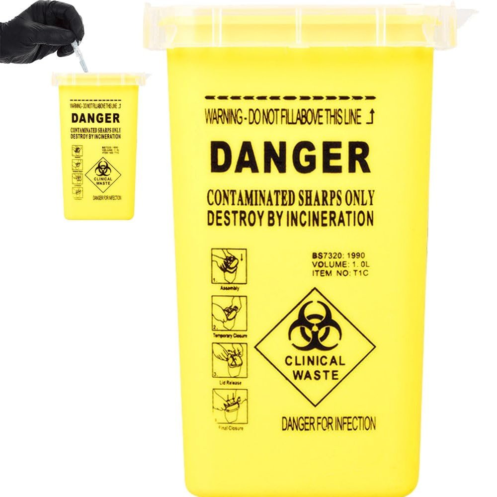 Zghhc Home Sharps Container, Portable Biohazard Needle and Syringe Disposal Container for Travel and Professional Use