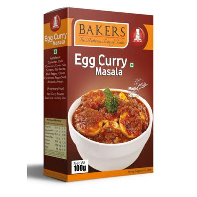 Bakers Egg Curry Masala, Flavorful Spice Blend for Delicious Egg Curry - 100gms (Pack of 1)