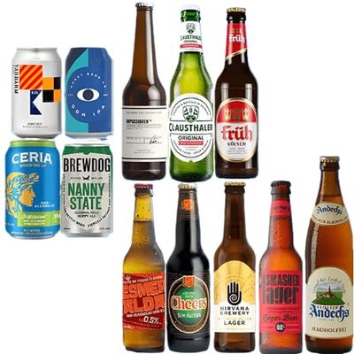 Wise Bartender Vegan Beer Alcohol (Pack of 12) | Alcohol Free Beers, Vegan Gifts, Perfect Gifts for Men, Women, Dad, Him, Christmas, Birthdays, Anniversaries and Special Occasions