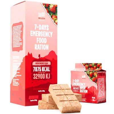 Emergency Food Supply 7-days Strawberry Biscuit Bars MRE Meals Military 2024 Survival Kit - 20 Years Shelf Life Camping Hiking Supplies