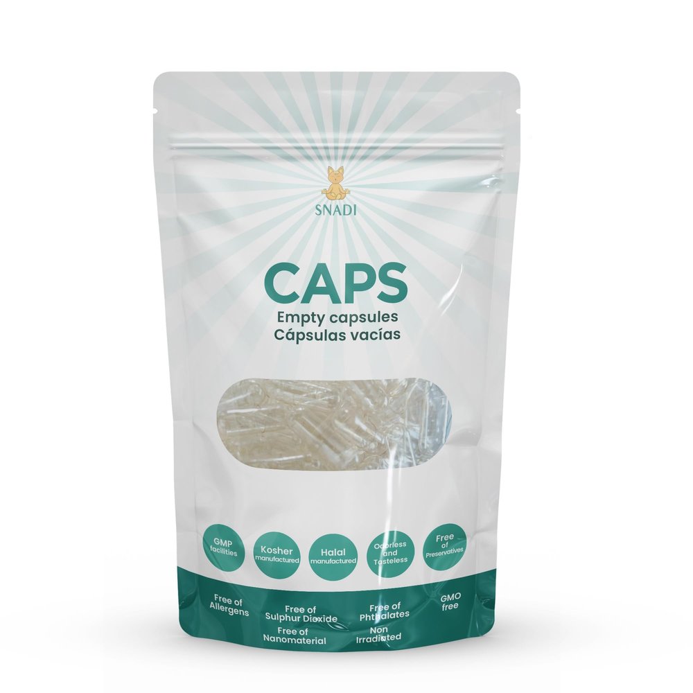 Snadi - Empty Vegetable Capsules | Size 3 | 1000 Count | Clear | Kosher and Halal Certified | Refillable with Vitamins and Supplements | Recyclable Packaging