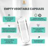 Snadi - Empty Vegetable Capsules | Size 3 | 1000 Count | Clear | Kosher and Halal Certified | Refillable with Vitamins and Supplements | Recyclable Packaging view 2