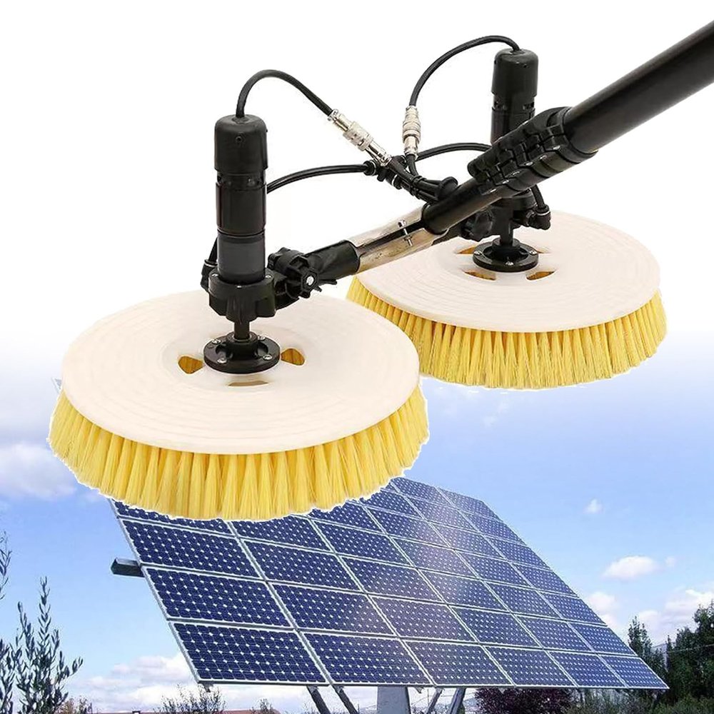 Solar Panel Cleaning Tool Kit Automatic Double Head Brush with Rod for Roof and Windows Special Water Brush for Cleaning Activities 3.5m