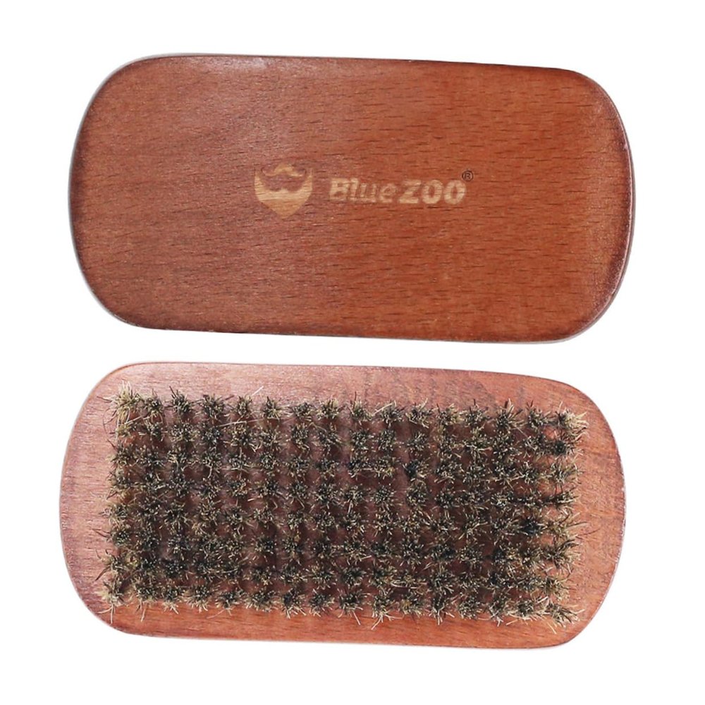 Beaupretty Beech Wood Beard Brush Curved Handle for Beard Cleaning and Care for Men Grooming Routine