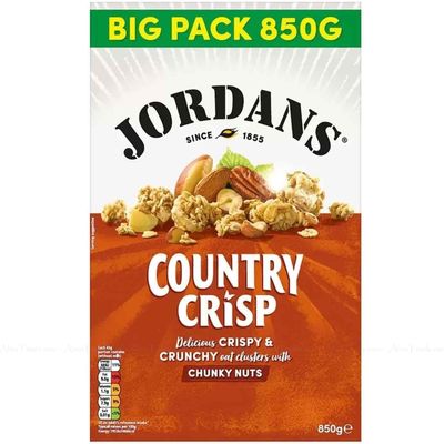 Jordans Country Crisp Chunky Nuts Pack of 1 x 850g | Bigger Pack | Delicious Crispy & Crunchy Oat Clusters with Chunky Nuts