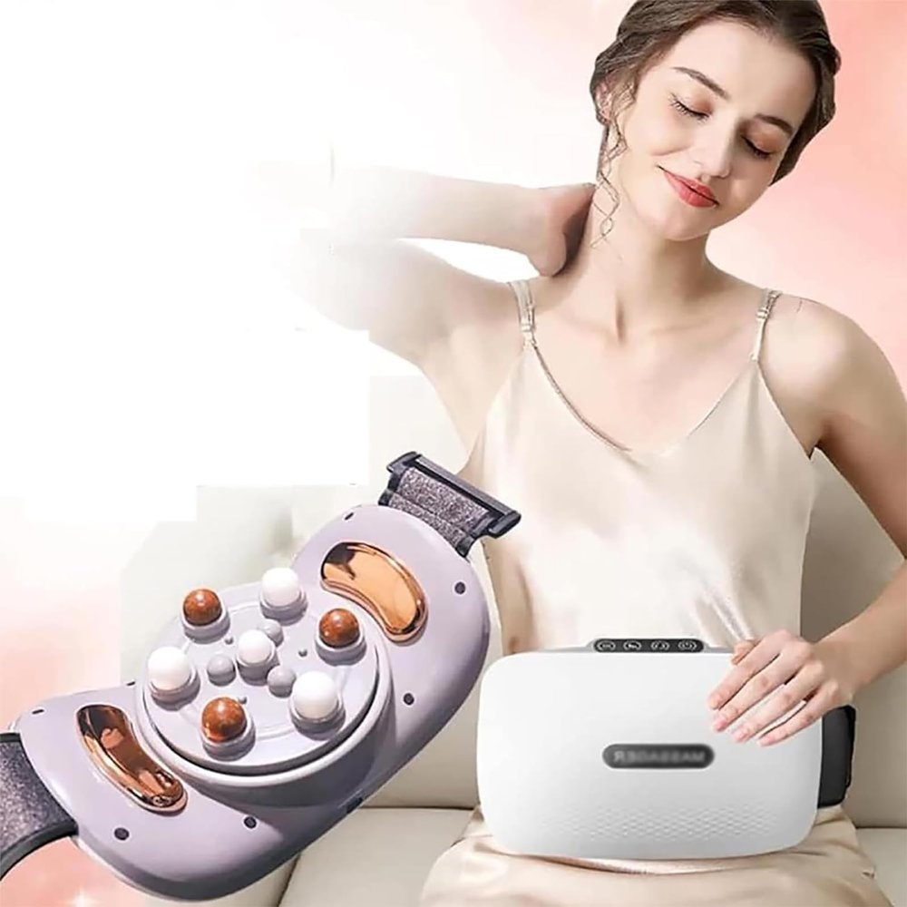 BINSKJ Automatic Abdominal Massager, Belly Kneading Instrument with 5 Modes & 3 Adjustable Vibration Intensities, for Abdominal, Back, Neck and Legs Pain Relief