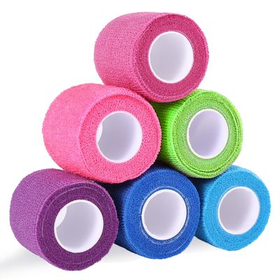 UUMEE 6 Pack Self Adhesive Bandages 2 Inch x 5 Yards Self-Stick Elastic Athletic Tape for Ankle, Wrist, Bandage Tape (Colorful)