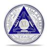 44 Year Original Triangle Sobriety Coin Set | Silver Roman Numeral AA Medallion with Protective Capsule | Recovery Anniversary Token for Men & Women | AA Sobriety Gifts for Monthly & Yearly Milestones view 2