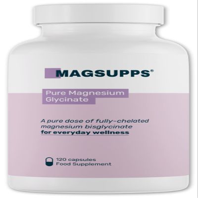 MAGSUPPS Magnesium Glycinate - 100% Pure, Fully-Chelated, Non-Buffered - 100mg Magnesium per Capsule - 120 Capsules - UK Made - Lab Tested - No Fillers