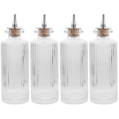 PRETYZOOM Bitters Bottles for Cocktail Small Glass Bitters Bottle with Detachable Stopper Multi-Use Dropper Bottle for Home Bar Bartending Party Mixing 4 pack