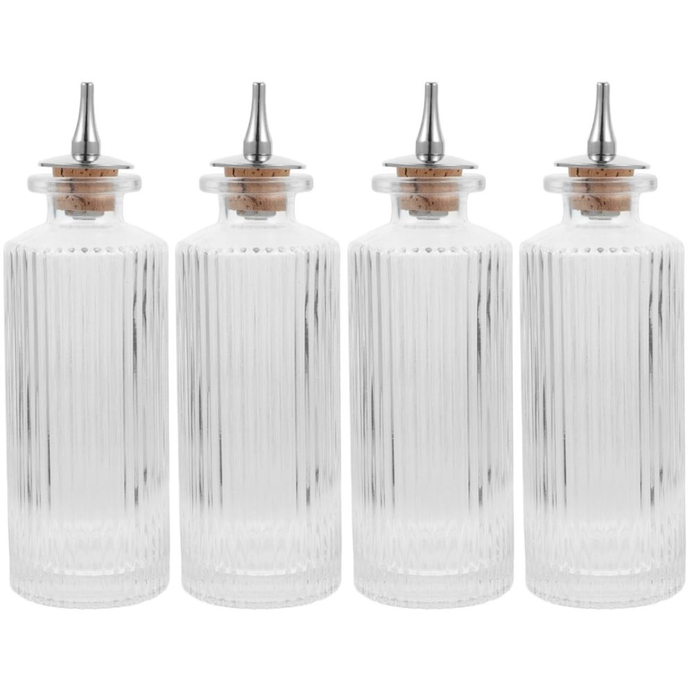 PRETYZOOM Bitters Bottles for Cocktail Small Glass Bitters Bottle with Detachable Stopper Multi-Use Dropper Bottle for Home Bar Bartending Party Mixing 4 pack